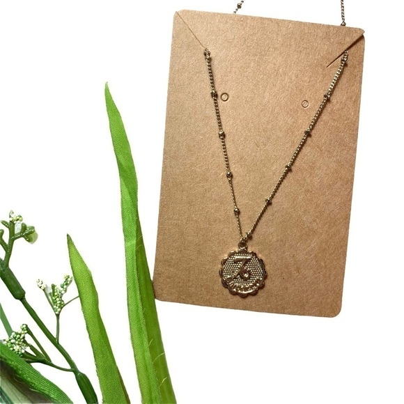 Gold Tone Capricorn Zodiac Short Length Necklace - Picture 2 of 16